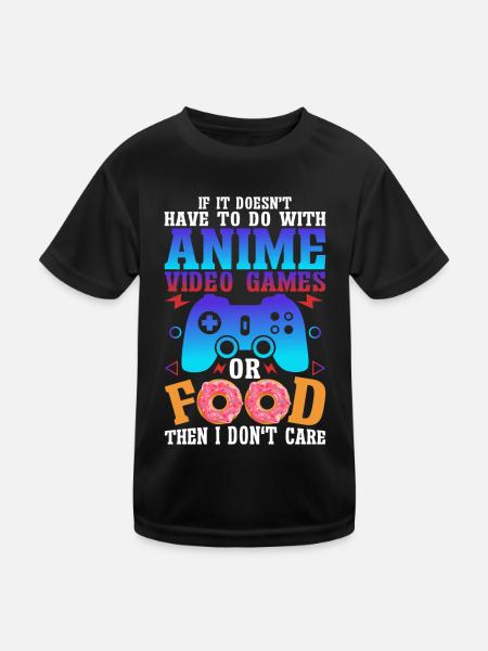 Anime, Jeux vidéo ou food, Manga, Otaku, Japonais - T-shirt sport Enfant - noir - Devant