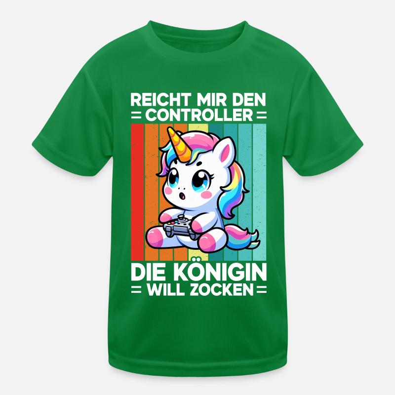 Reicht mir den Controller die Königin will zocken Kinder Funktions-T-Shirt