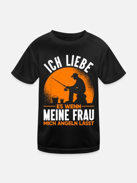 Pêcheur Canne à pêche Drôle Pêcheur Hobby Pêcheur - T-shirt sport Enfant - noir - Devant