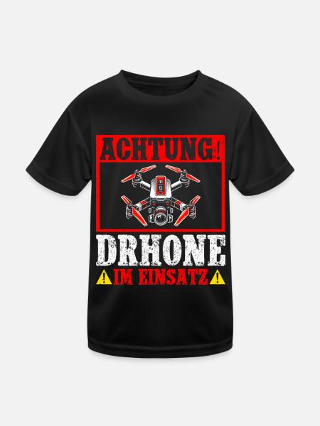 Drone Pilot Quadcopter Flying Quadcopter - Kids Functional T-Shirt - black - Front