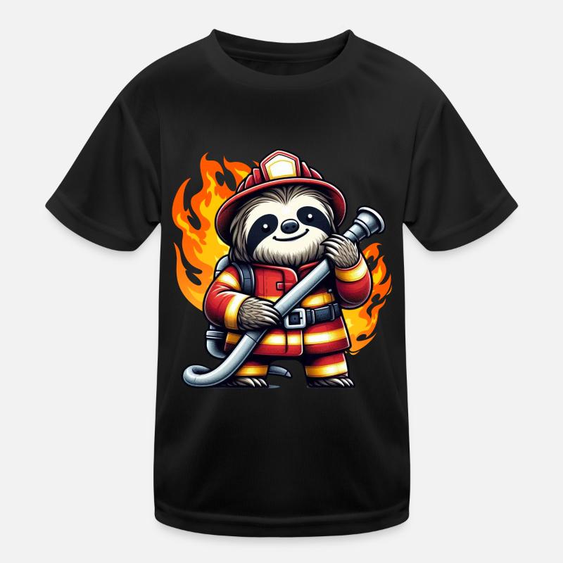 Pompier paresseux Pompier Pompiers Pompiers professionnels T-shirt sport Enfant