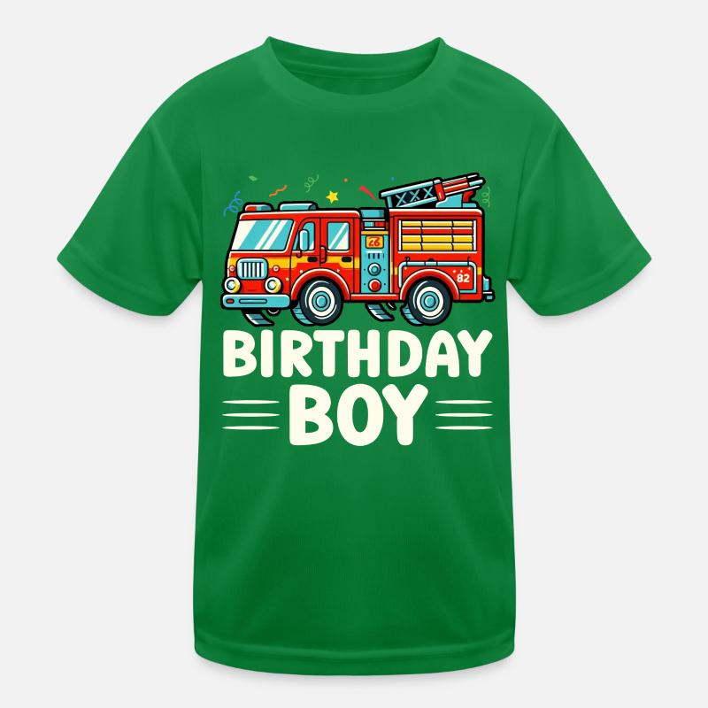 Birthday Boy Firefighter Birthday Boy Kids Functional T-Shirt