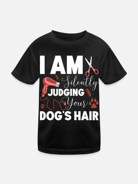 Chien Chiot Soins pour animaux de compagnie Salon d’emploi - T-shirt sport Enfant - noir - Devant
