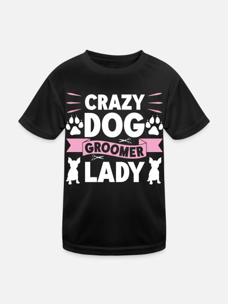 Chien Chiot Soins pour animaux de compagnie Salon d’emploi - T-shirt sport Enfant - noir - Devant