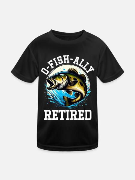 Pêcheur à la retraite Pêche à l’achigan Poisson-chat Retraite - T-shirt sport Enfant - noir - Devant