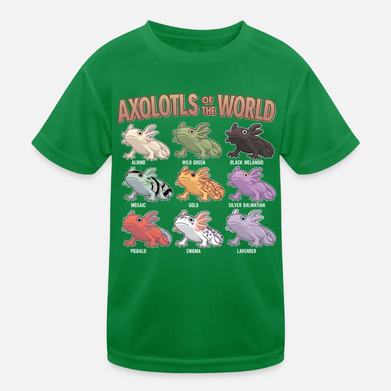 Axolotls Der Welt Süßer Anime Salamander Kinder Funktions-T-Shirt