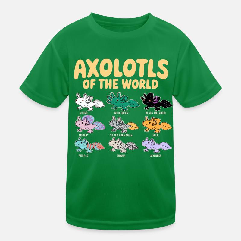 Axolotls du monde Mignon Anime Salamandre T-shirt sport Enfant
