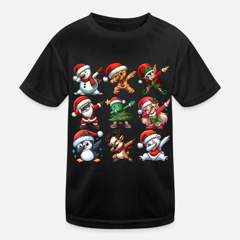 Dabbing Père Noël Elfe Danse de Noël Tendance T-shirt sport Enfant