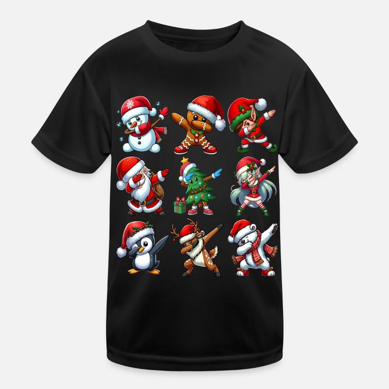 Dabbing Père Noël Elfe Danse de Noël Tendance T-shirt sport Enfant