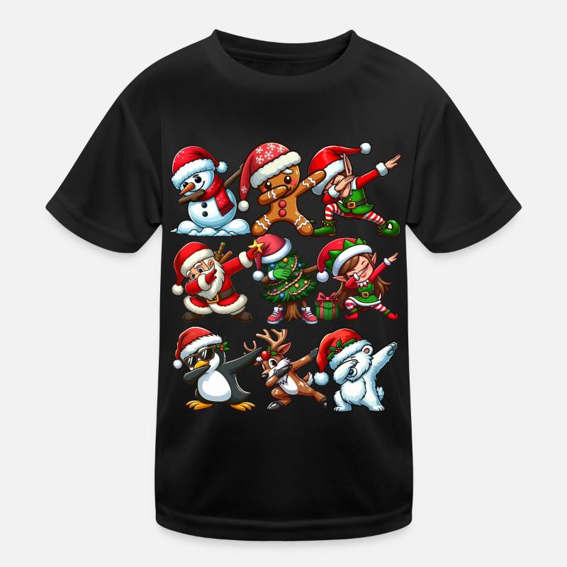 Dabbing Père Noël Elfe Danse de Noël Tendance T-shirt sport Enfant