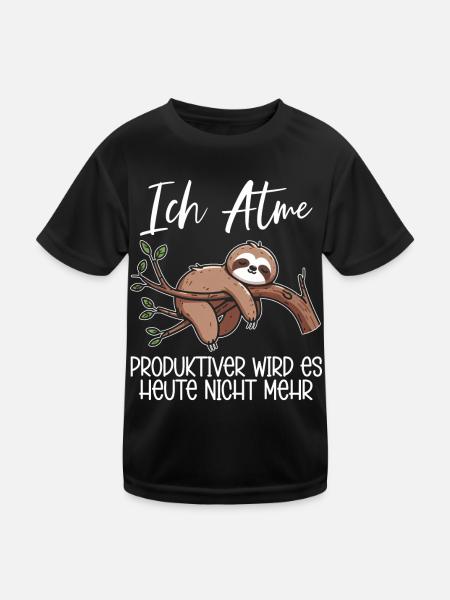 Je respire de manière plus productive, il ne sera pas paresseux aujourd’hui - T-shirt sport Enfant - noir - Devant