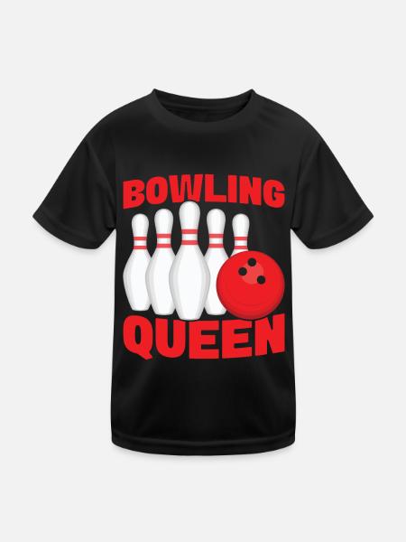 Bowling Girl Funny Ladies Team Bowler Sport - Kinder Funktions-T-Shirt - Schwarz - Vorne