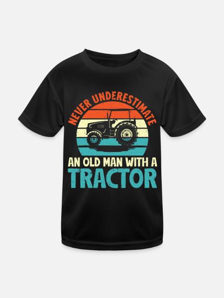 Tracteur agricole Tracteur vintage Farmers - T-shirt sport Enfant - noir - Devant