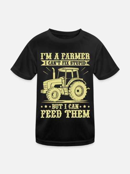 Tracteur agricole Tracteur vintage Farmers - T-shirt sport Enfant - noir - Devant