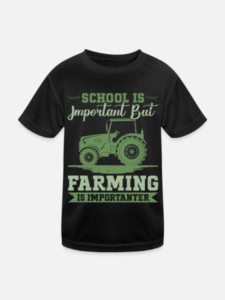 Tracteur agricole Tracteur vintage Farmers - T-shirt sport Enfant - noir - Devant