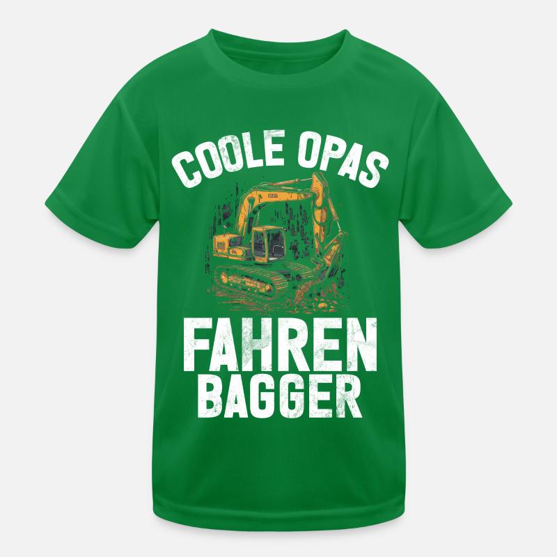 Excavator Driver Funny Construction Worker Profession Excavator Kids Functional T-Shirt