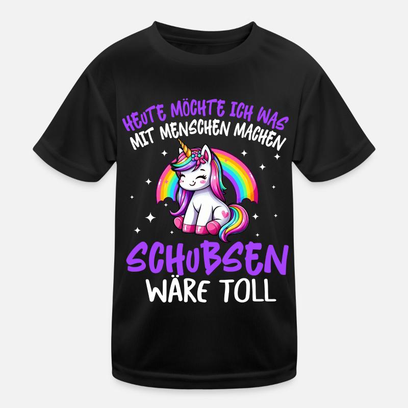 Heute möchte ich was mit Menschen machen Schubsen Kinder Funktions-T-Shirt