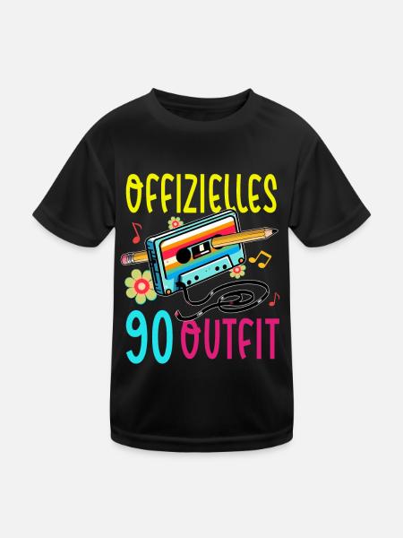 Kassetten Player Mixtape Musik 80er Vintage Retro - Kinder Funktions-T-Shirt - Schwarz - Vorne