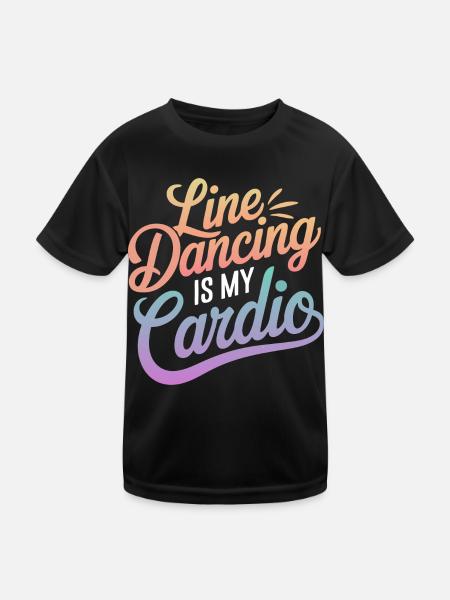 Line Dancing Dancing Dancers - Kids Functional T-Shirt - black - Front
