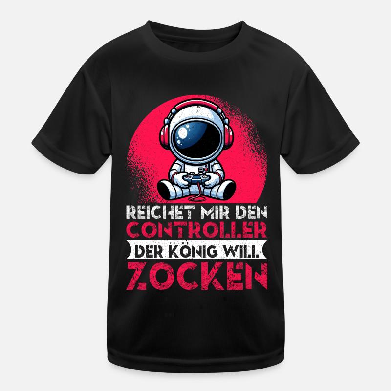 Reichet Mir Den Controller Der König Will Zocken Kinder Funktions-T-Shirt