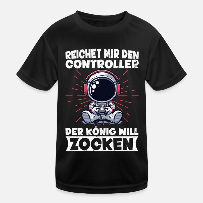 Reichet Mir Den Controller Der König Will Zocken Kinder Funktions-T-Shirt