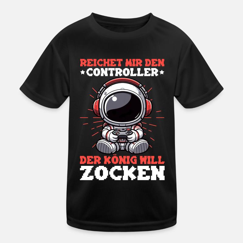 Reichet Mir Den Controller Der König Will Zocken Kinder Funktions-T-Shirt