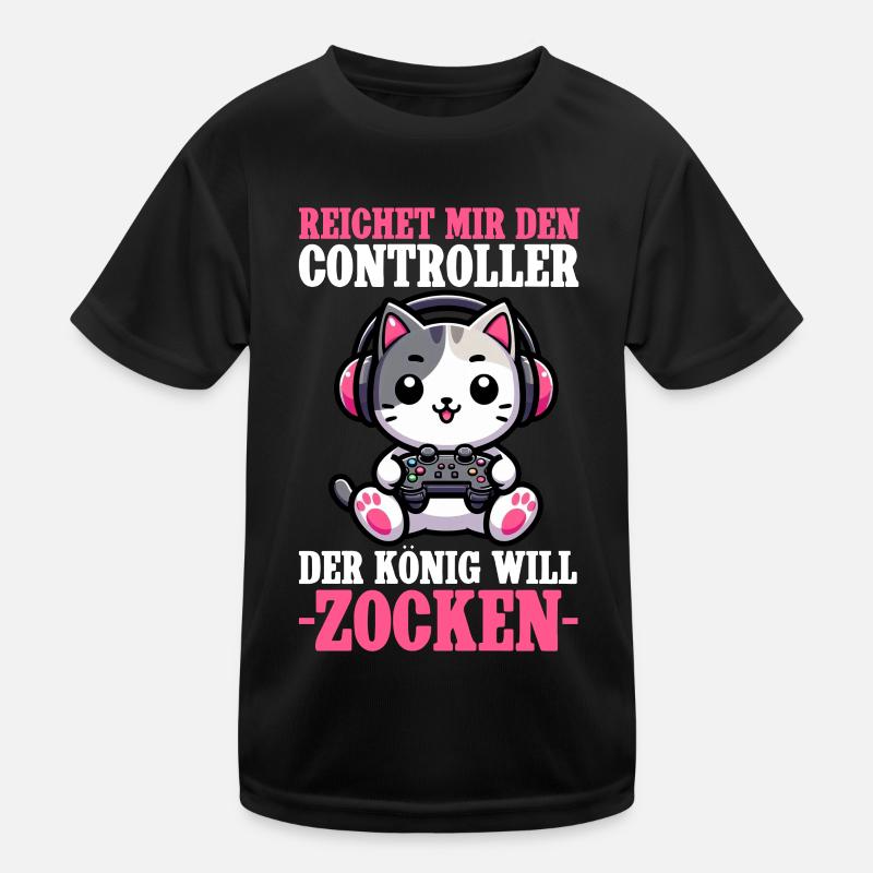 Reichet Mir Den Controller Der König Will Zocken Kinder Funktions-T-Shirt