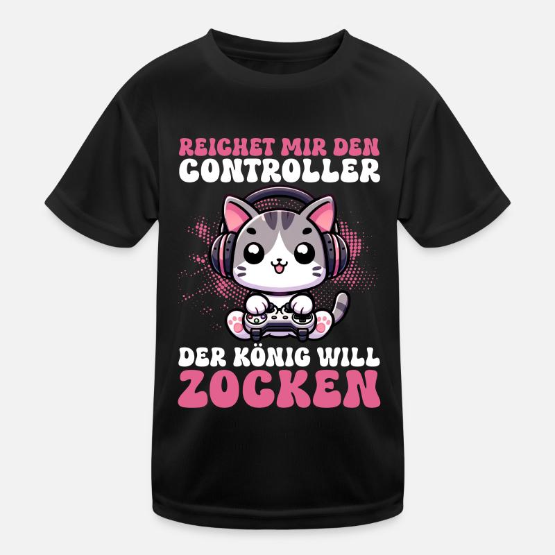 Reichet Mir Den Controller Der König Will Zocken Kinder Funktions-T-Shirt
