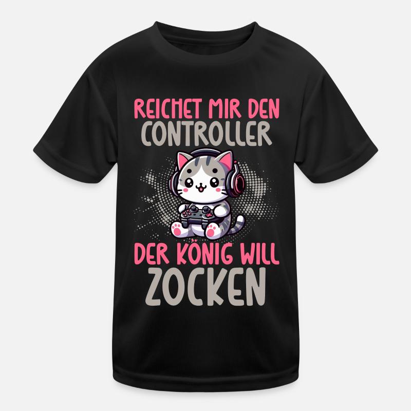 Reichet Mir Den Controller Der König Will Zocken Kinder Funktions-T-Shirt