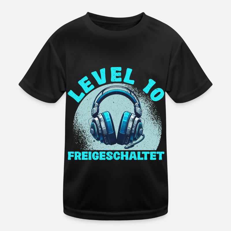 Level 10 Unlocked Gaming Birthday PC Kids Functional T-Shirt