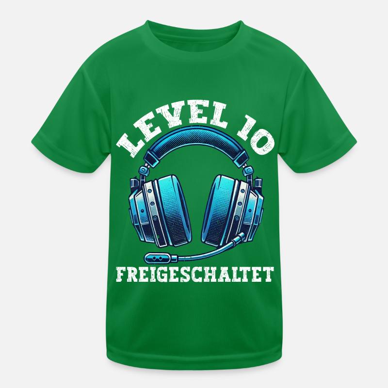 Niveau 10 Débloqué Gaming Birthday PC T-shirt sport Enfant