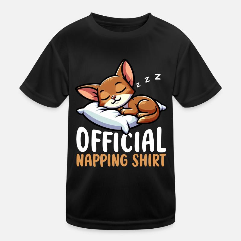 Offizieller Schlafhaus Abessinianer Katzen Kinder Funktions-T-Shirt