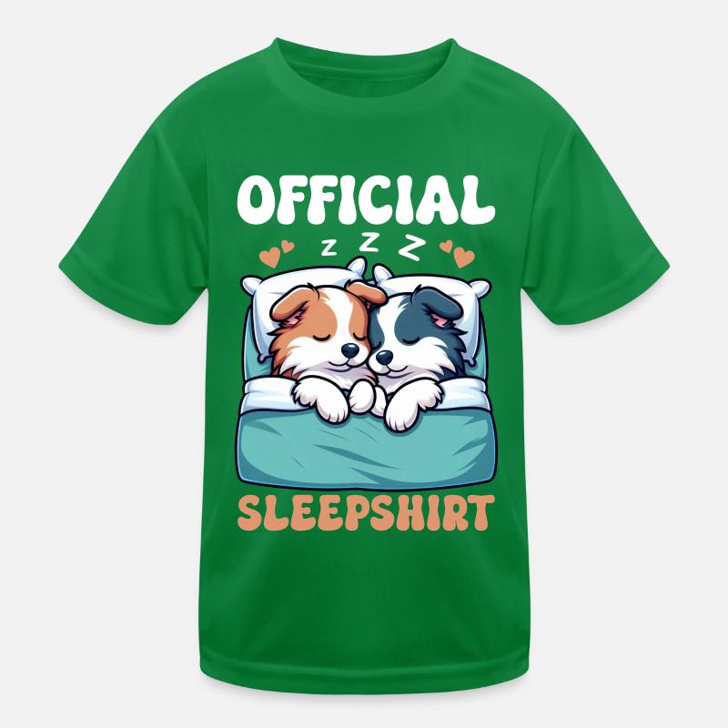 Official Sleeper Collie Lover Sleeps Kids Functional T-Shirt