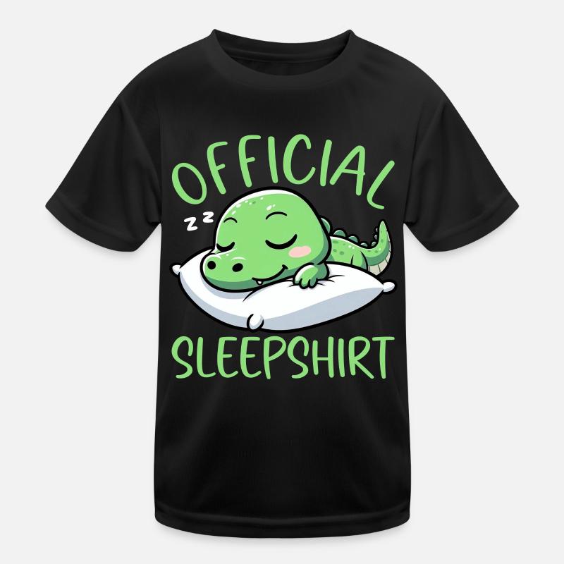 Official Sleeping House Crocodile Sleep Lovers Kids Functional T-Shirt