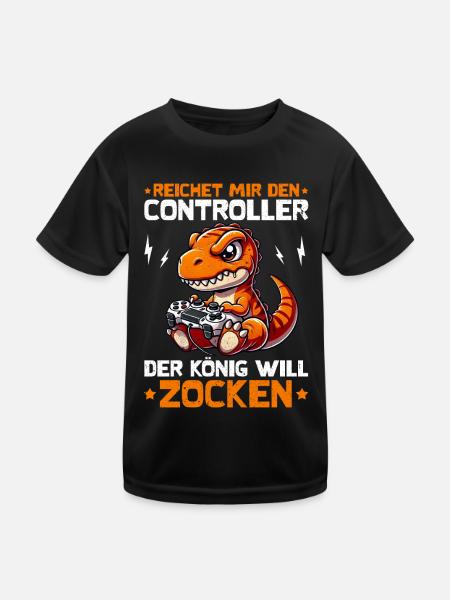 Il me tend la manette que le roi veut jouer - T-shirt sport Enfant - noir - Devant