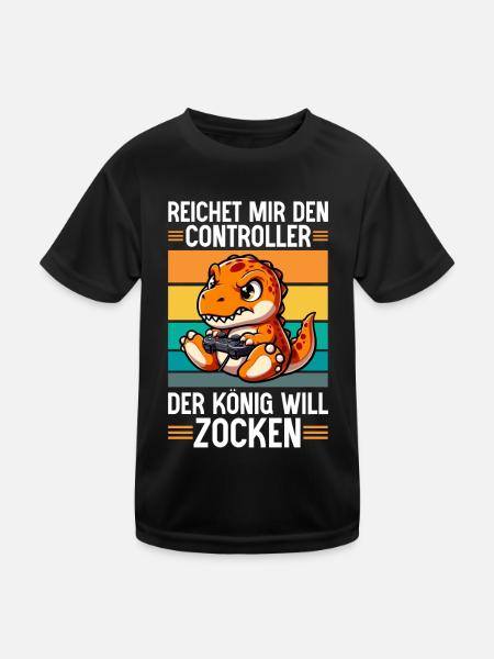 Il me tend la manette que le roi veut jouer - T-shirt sport Enfant - noir - Devant