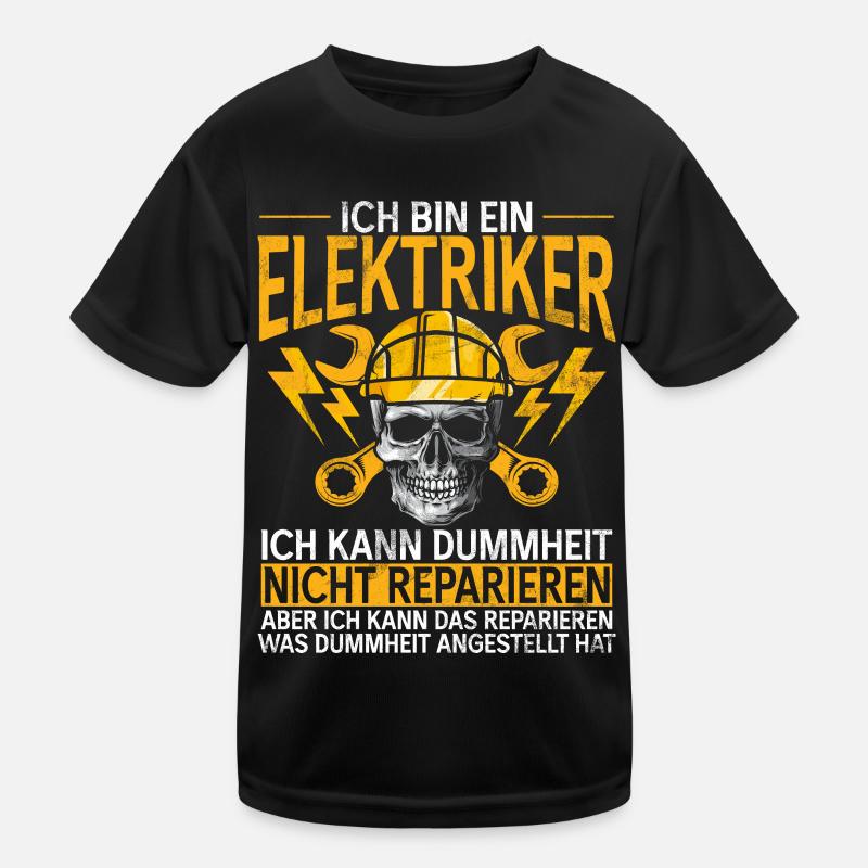 Elektroniker Elektrik Beruf Volt Elektrotechnik Kinder Funktions-T-Shirt