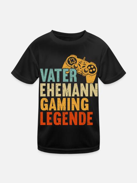 Gamer Papa Papa Amateur de jeux vidéo PC - T-shirt sport Enfant - noir - Devant