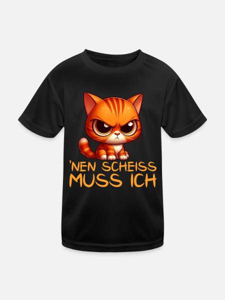I have to give a shit to cat lovers sarcastically - Kids Functional T-Shirt - black - Front