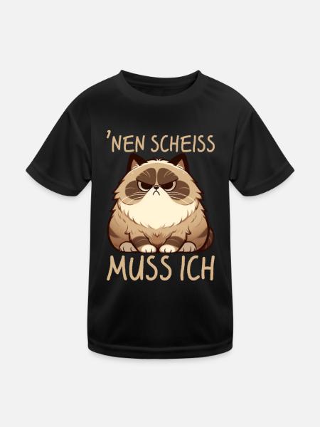 I have to give a shit to cat lovers sarcastically - Kids Functional T-Shirt - black - Front