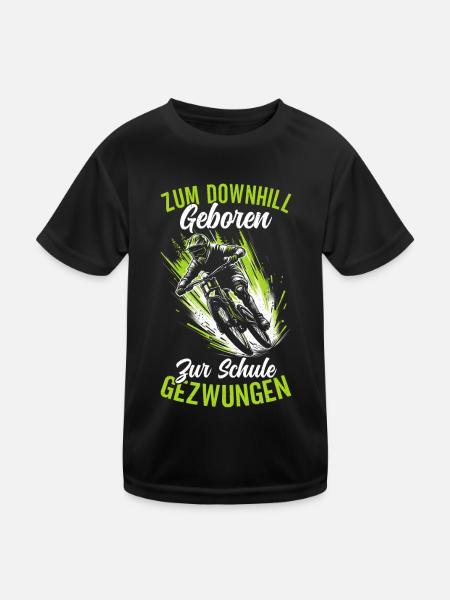 Mountainbiker Fahrradliebhaber Radfahrer Radfahren - Kinder Funktions-T-Shirt - Schwarz - Vorne