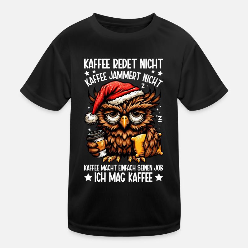 Le café ne parle pas, hibou : le sarcasme du buveur de café T-shirt sport Enfant