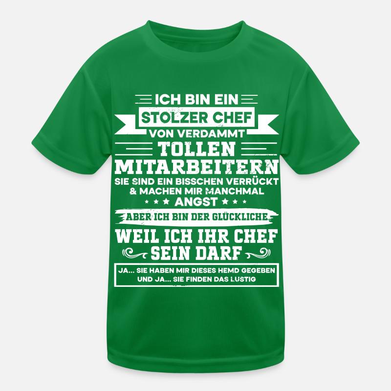 Stolzer Chef Von Tollen Mitarbeitern Kollege Büro Kinder Funktions-T-Shirt