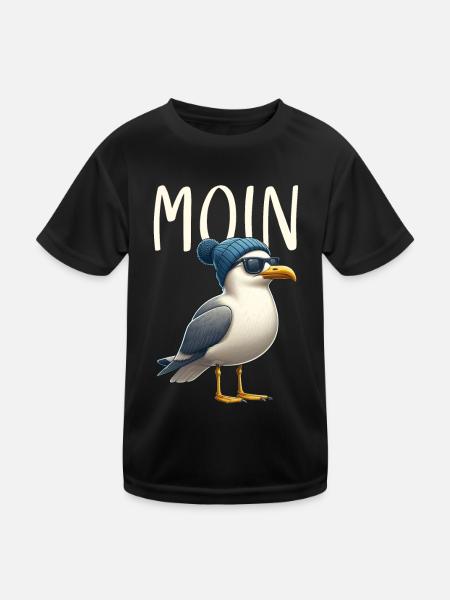 Moin Seagull Allemagne du Nord Salutations Mer Baltique Mer du Nord - T-shirt sport Enfant - noir - Devant