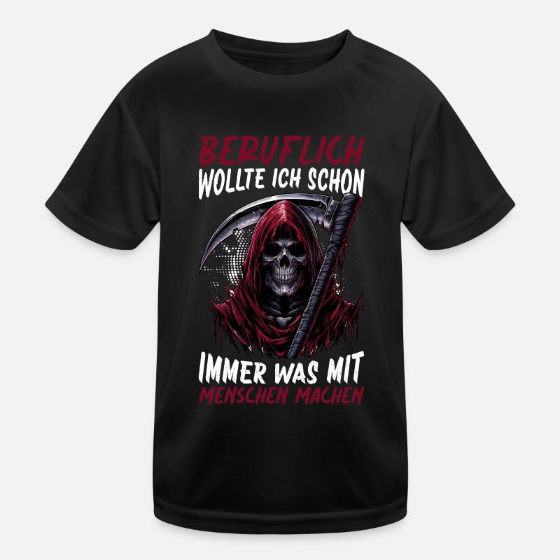 Sarcastic Grim Reaper Black Humor Dark Kids Functional T-Shirt