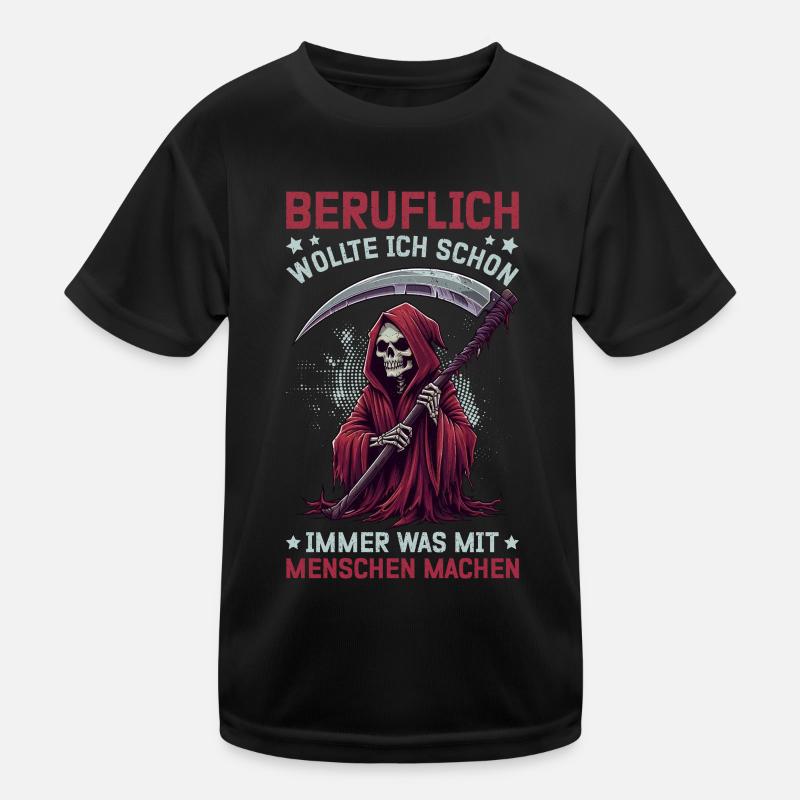 Sarkastischer Sensenmann Schwarzer Humor Dunkler Kinder Funktions-T-Shirt
