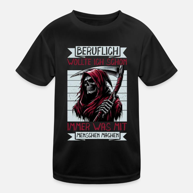 Sarcastic Grim Reaper Black Humor Dark Kids Functional T-Shirt