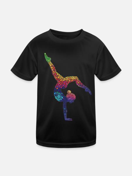 Gymnastics Gymnast Acrobatics Gymnast - Kids Functional T-Shirt - black - Front