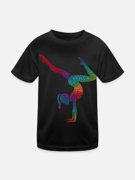 Gymnastics Gymnast Acrobatics Gymnast - Kids Functional T-Shirt - black - Front