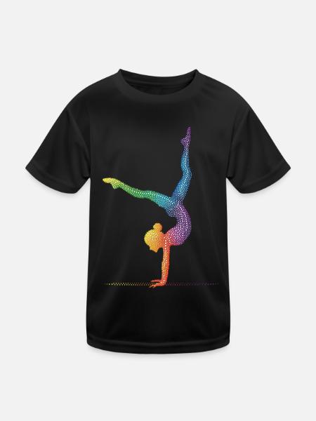 Gymnastics Gymnast Acrobatics Gymnast - Kids Functional T-Shirt - black - Front
